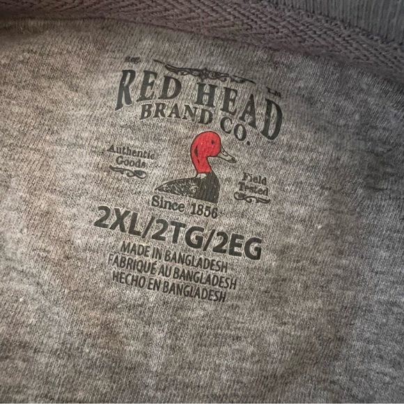 Red Head Thermal Henley Mens 2XL Gray Long Sleeve Shirt Outdoors Hunting Fishing - Picture 4 of 6